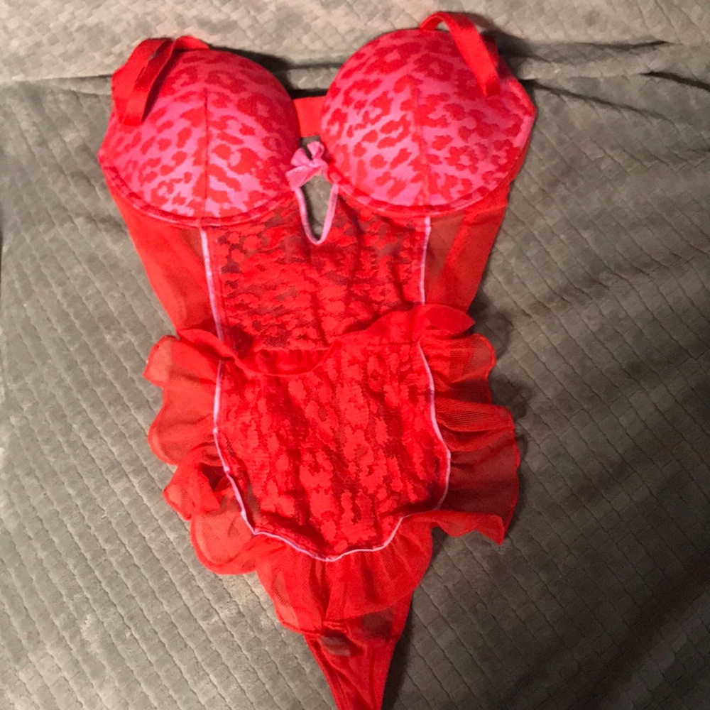 Red and pink Vs lingerie